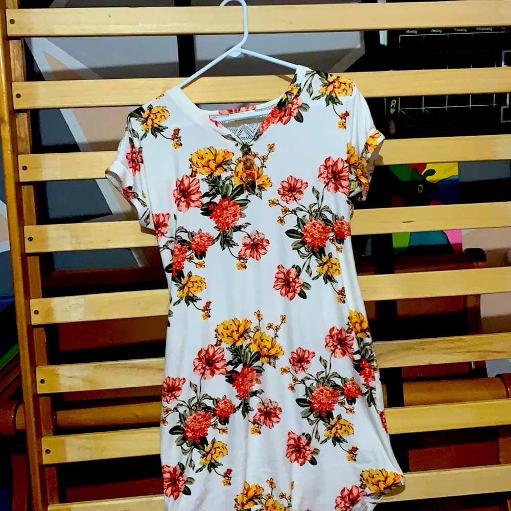 White floral dress